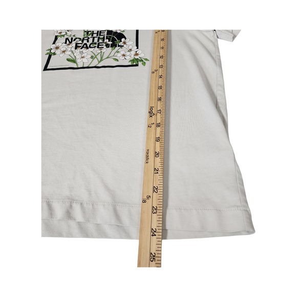 The North Face Womens XL Floral Botanical Logo Graphic T-Shirt Grey Sustainable - Picture 5 of 9